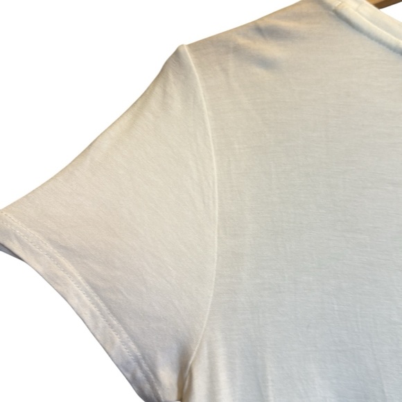 Women’s Shimmery Skull Tee White Silver Metallic Beaded Whimsigoth Grunge Small - Picture 6 of 11